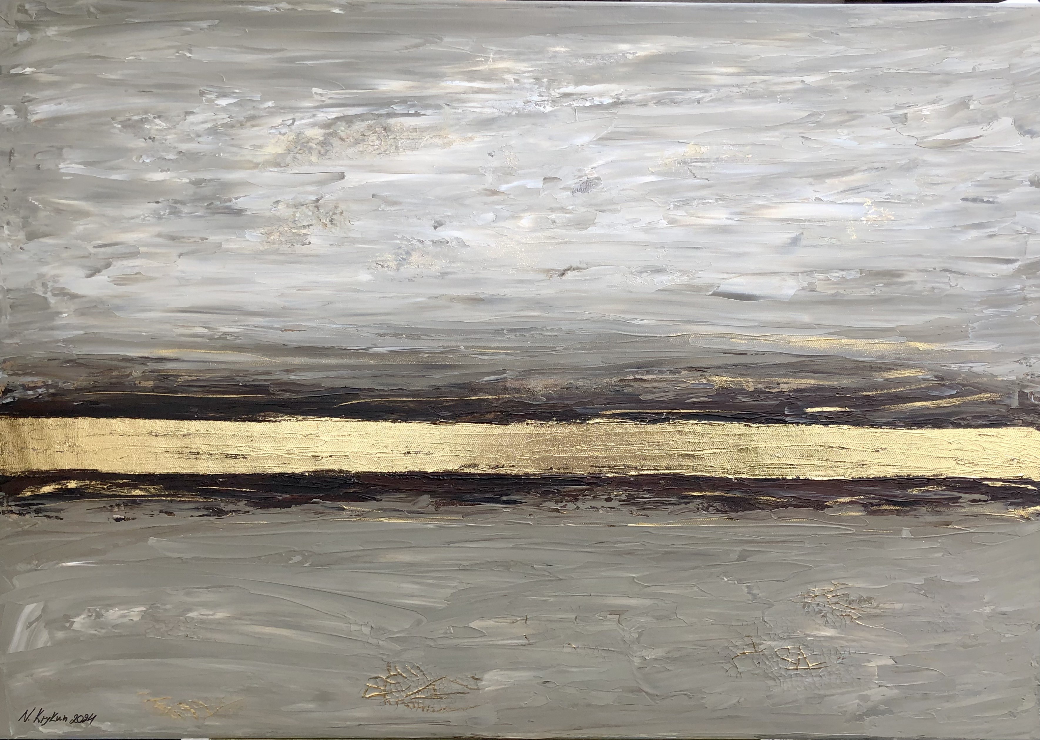 Nataliia Krykun, Coast of the sea - 3D, ocean, brown, beach , gold leaf Mocha Mousse Nataliia Krykun, Coast of the sea - 3D, ocean, brown, beach , gold leaf Mocha Mousse