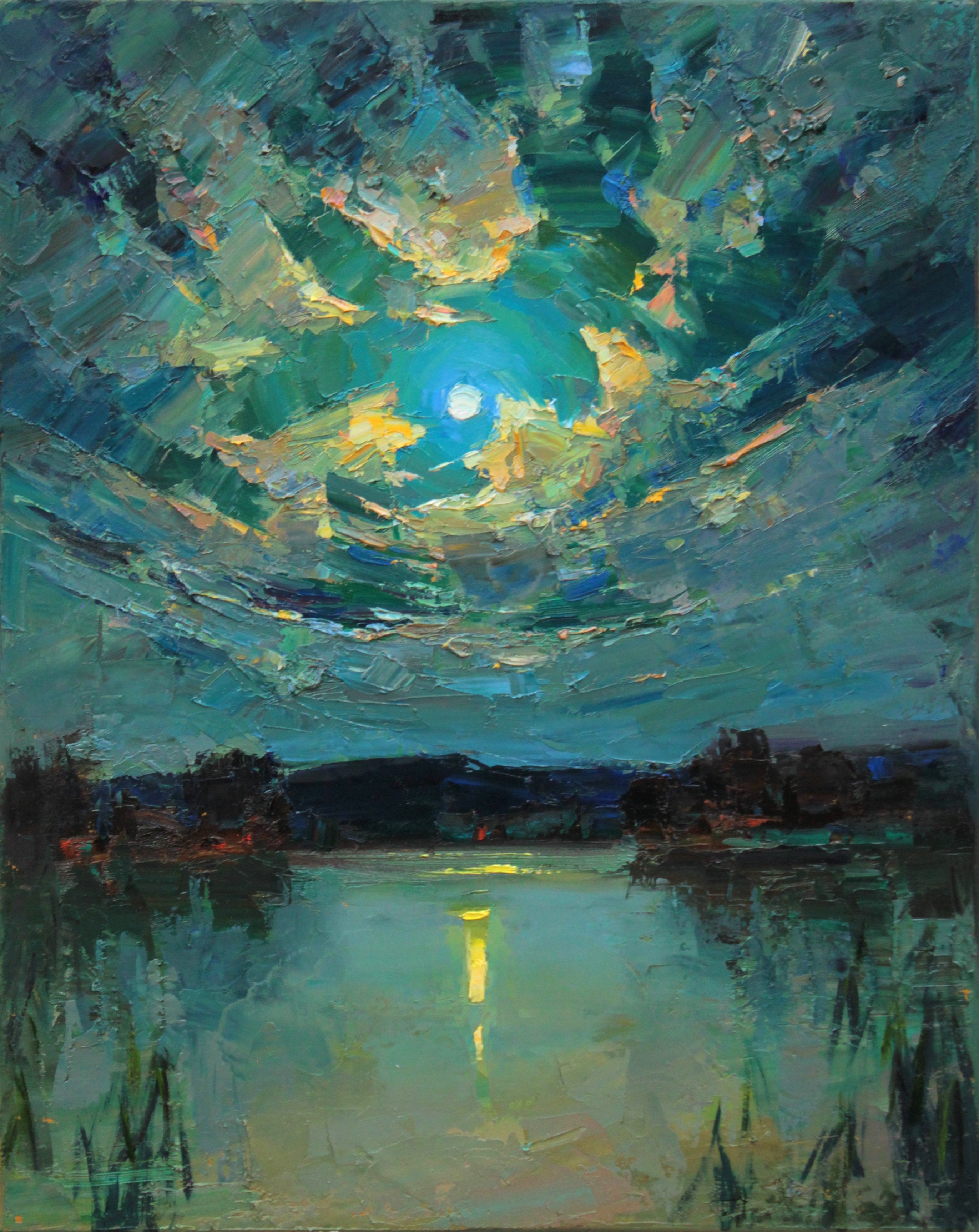 Serhii Cherniakovskyi, Full moon over lake Serhii Cherniakovskyi, Full moon over lake