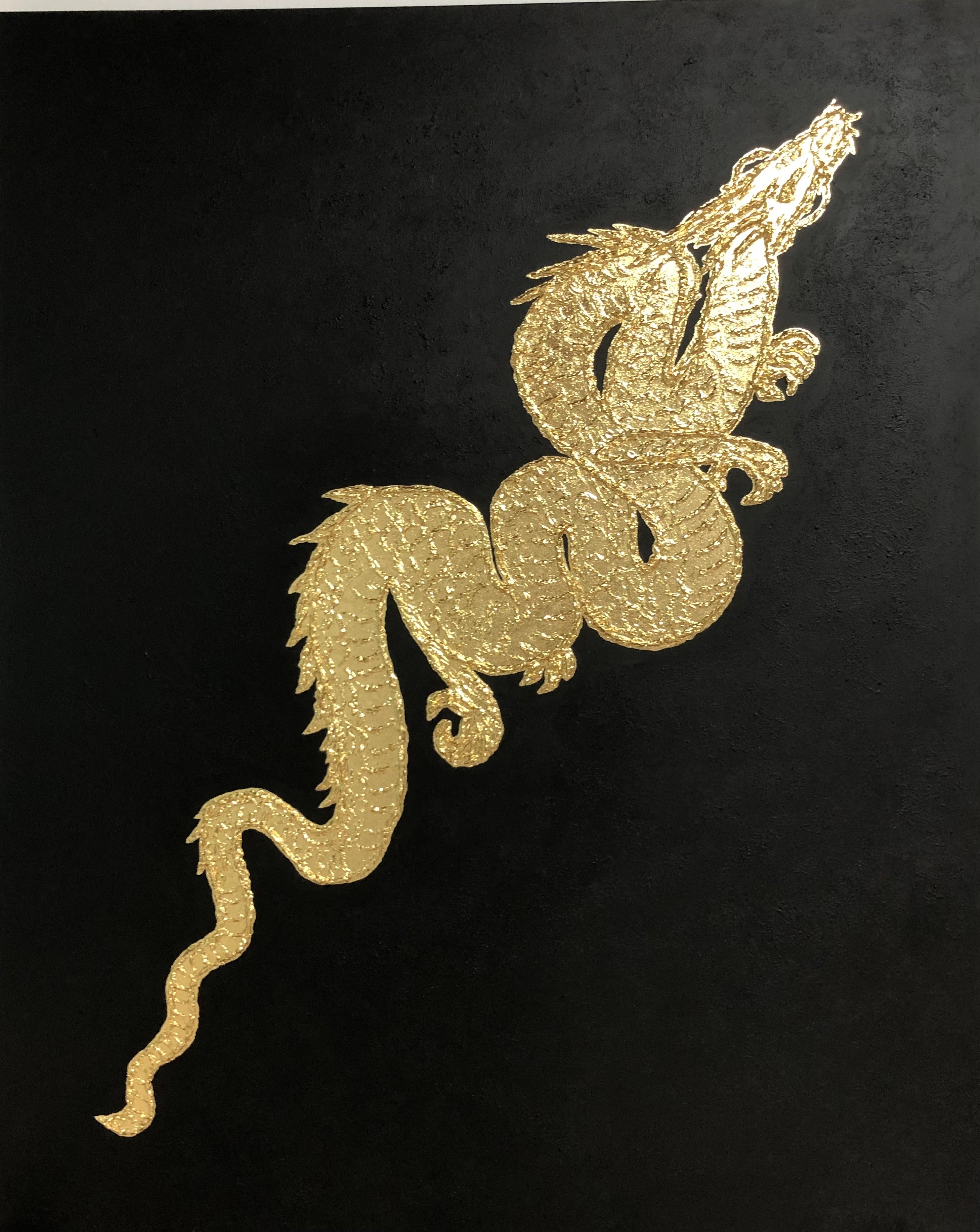 Nataliia Krykun, Dragon in gold- 3D zodiac, skylights, gold leaf, gilding, plaster, objects Nataliia Krykun, Dragon in gold- 3D zodiac, skylights, gold leaf, gilding, plaster, objects