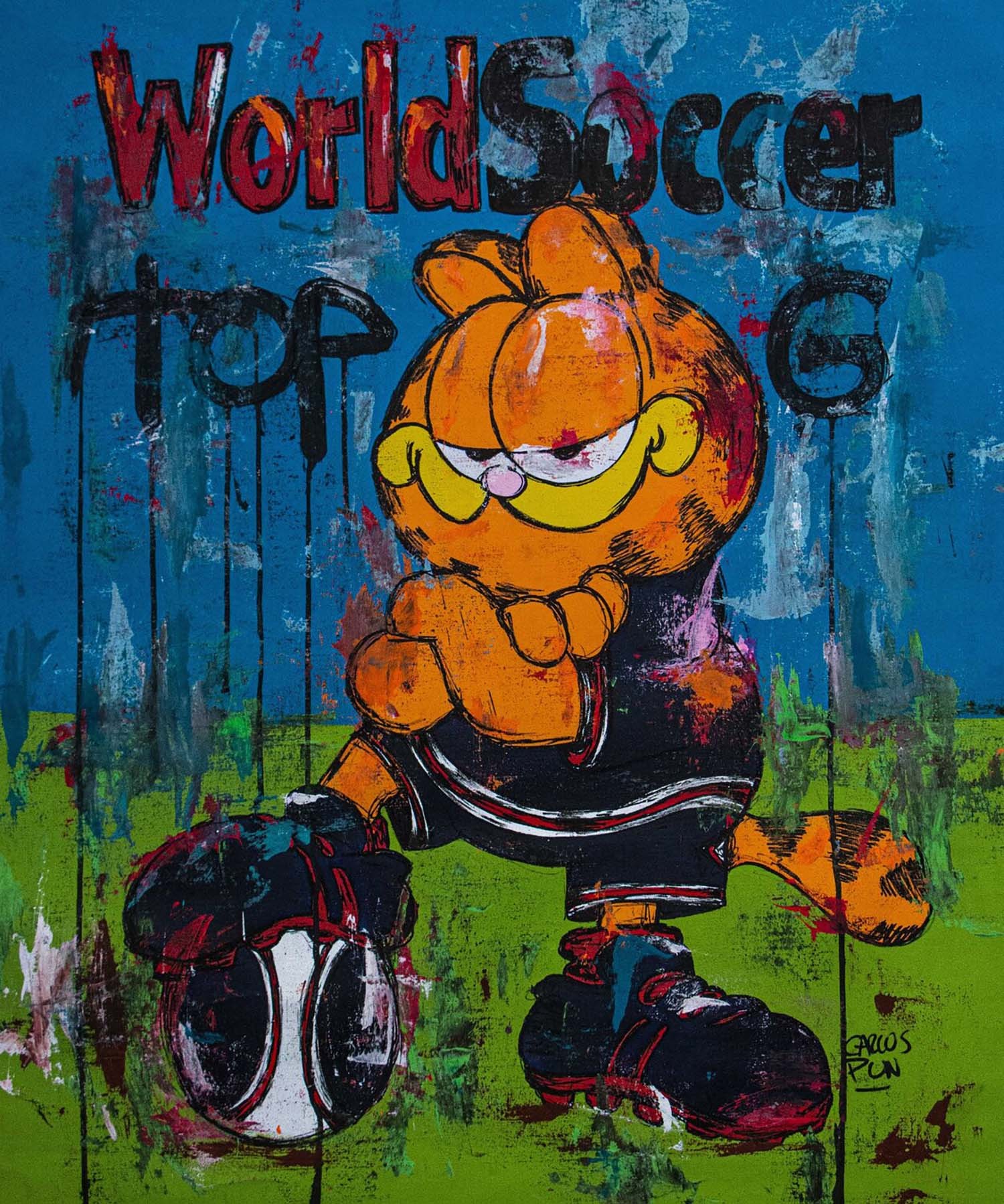 Carlos Pun Art, Top G Garfield on World Soccer Magazine Carlos Pun Art, Top G Garfield on World Soccer Magazine