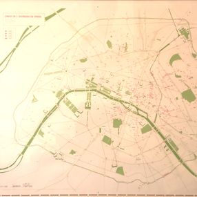 Drucke, Invasion Map of Paris 2.0, Invader