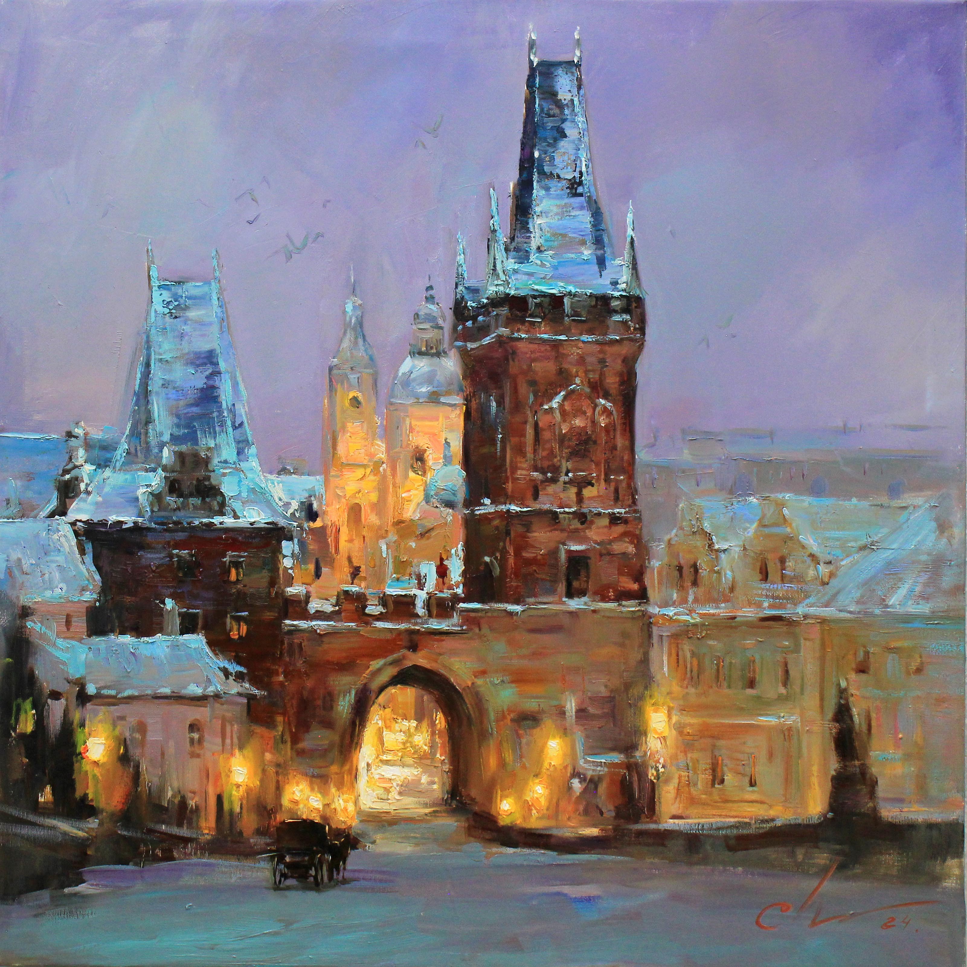 Serhii Cherniakovskyi, Charles Bridg in the evening Serhii Cherniakovskyi, Charles Bridg in the evening