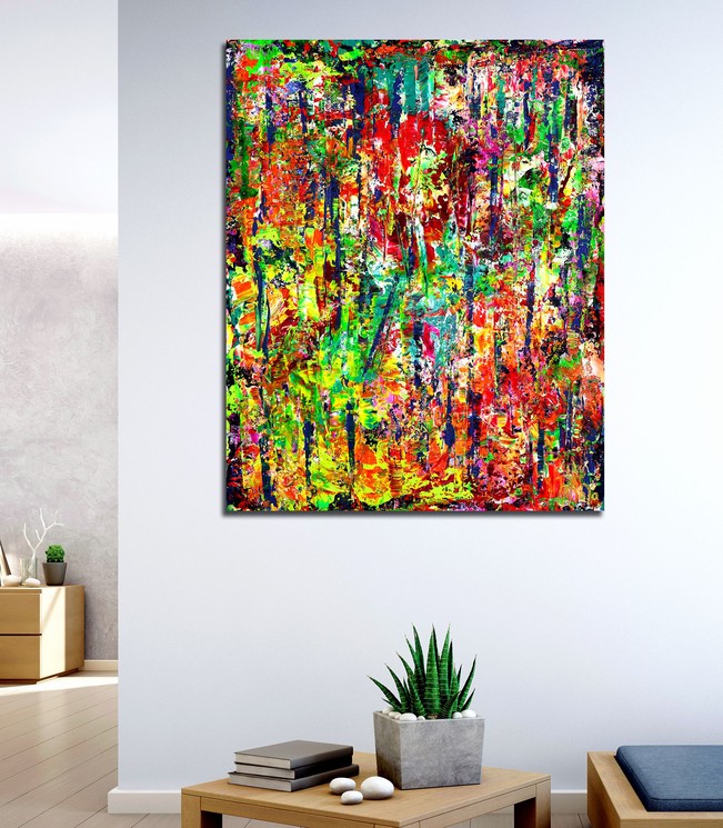 Nestor Toro, One crazy dream (Colorful panorama), Peinture sur toile