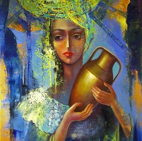 Peinture, Egyptian Madonna - (African Woman), Reneta Isin