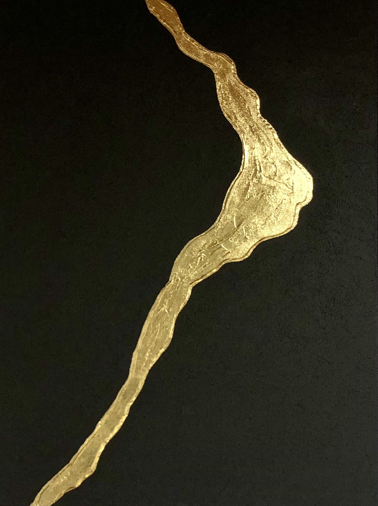 Nataliia Krykun, From the series Force of Nature - 3D black and gold stripes, textured gold leaf Nataliia Krykun, From the series Force of Nature - 3D black and gold stripes, textured gold leaf