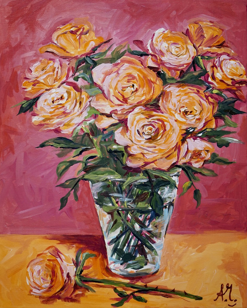Annabell Mozer, Bouquet of Orange Roses Annabell Mozer, Bouquet of Orange Roses