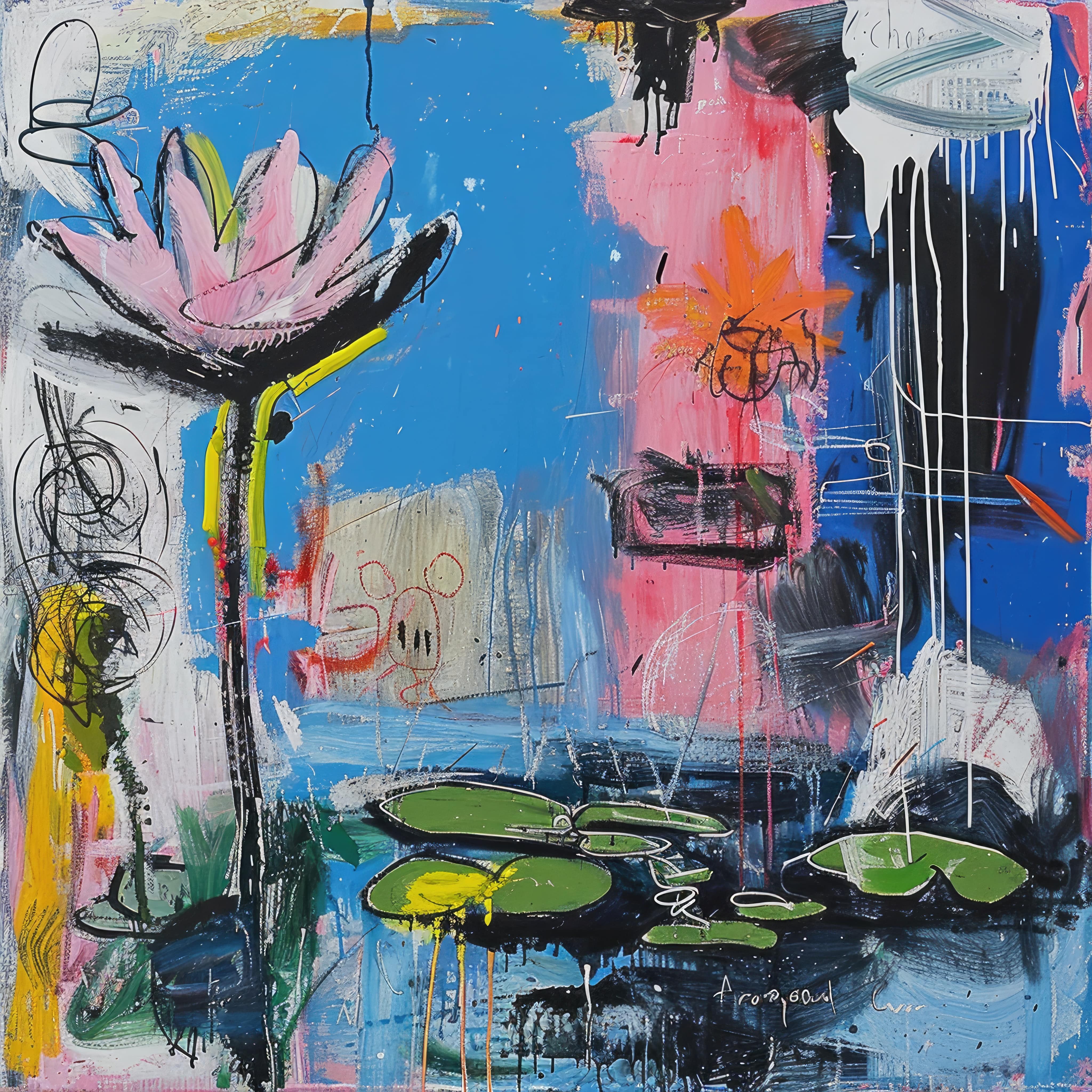 Noah Goldberg, Water Lillies by Basquiat Noah Goldberg, Water Lillies by Basquiat
