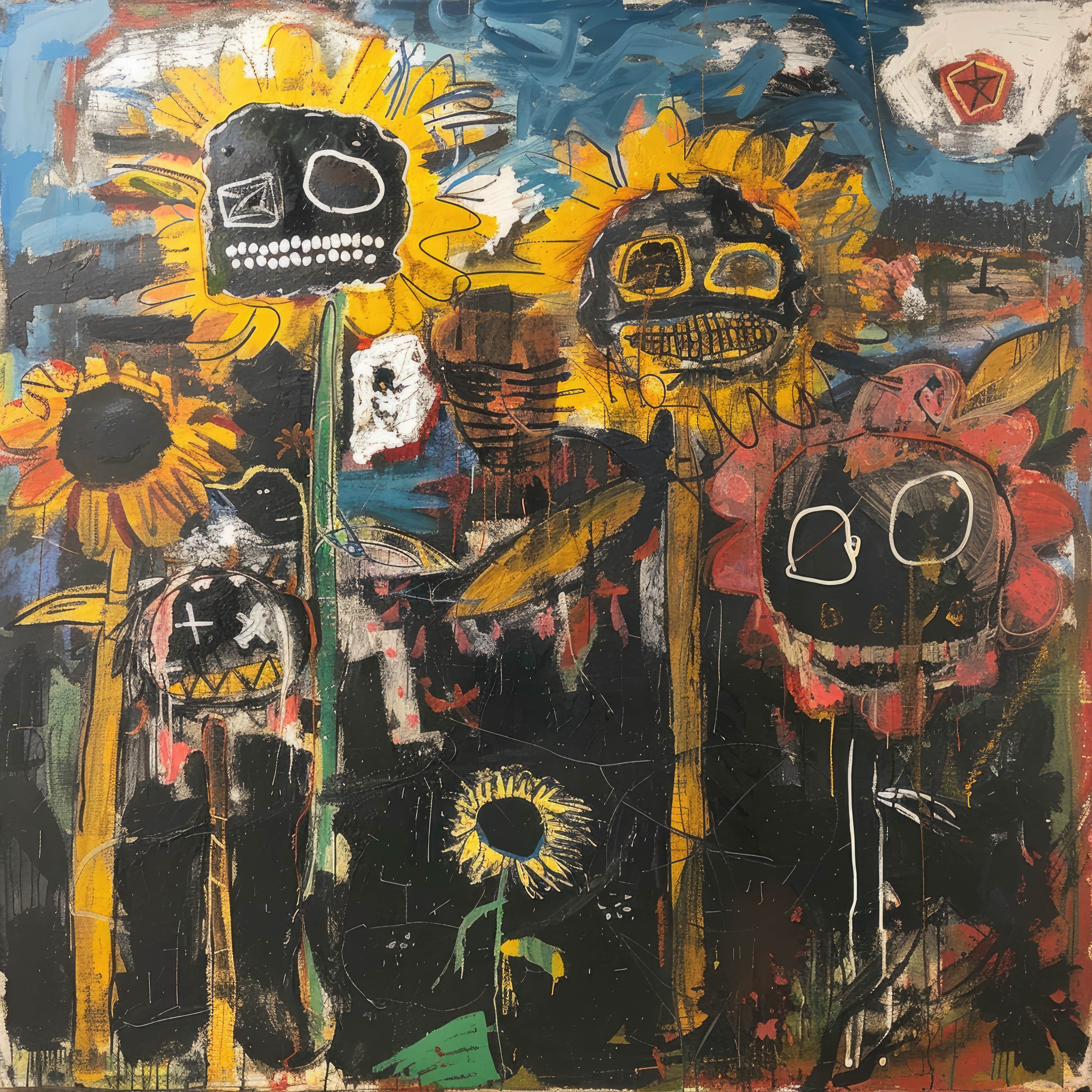 Noah Goldberg, Sunflowers by Basquait Noah Goldberg, Sunflowers by Basquait