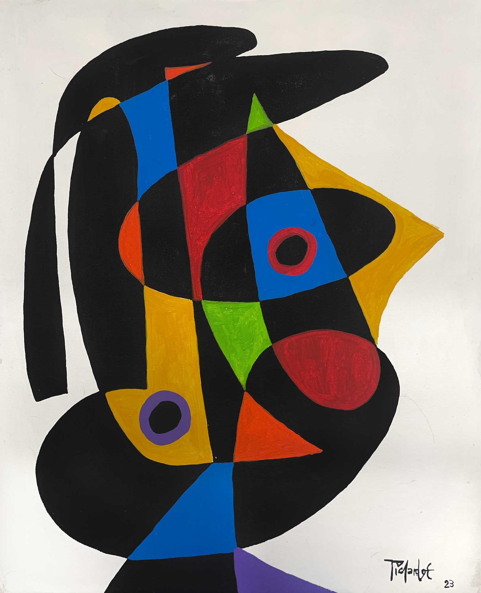 Enrique Pichardo, Retrato de perfil colores Enrique Pichardo, Retrato de perfil colores
