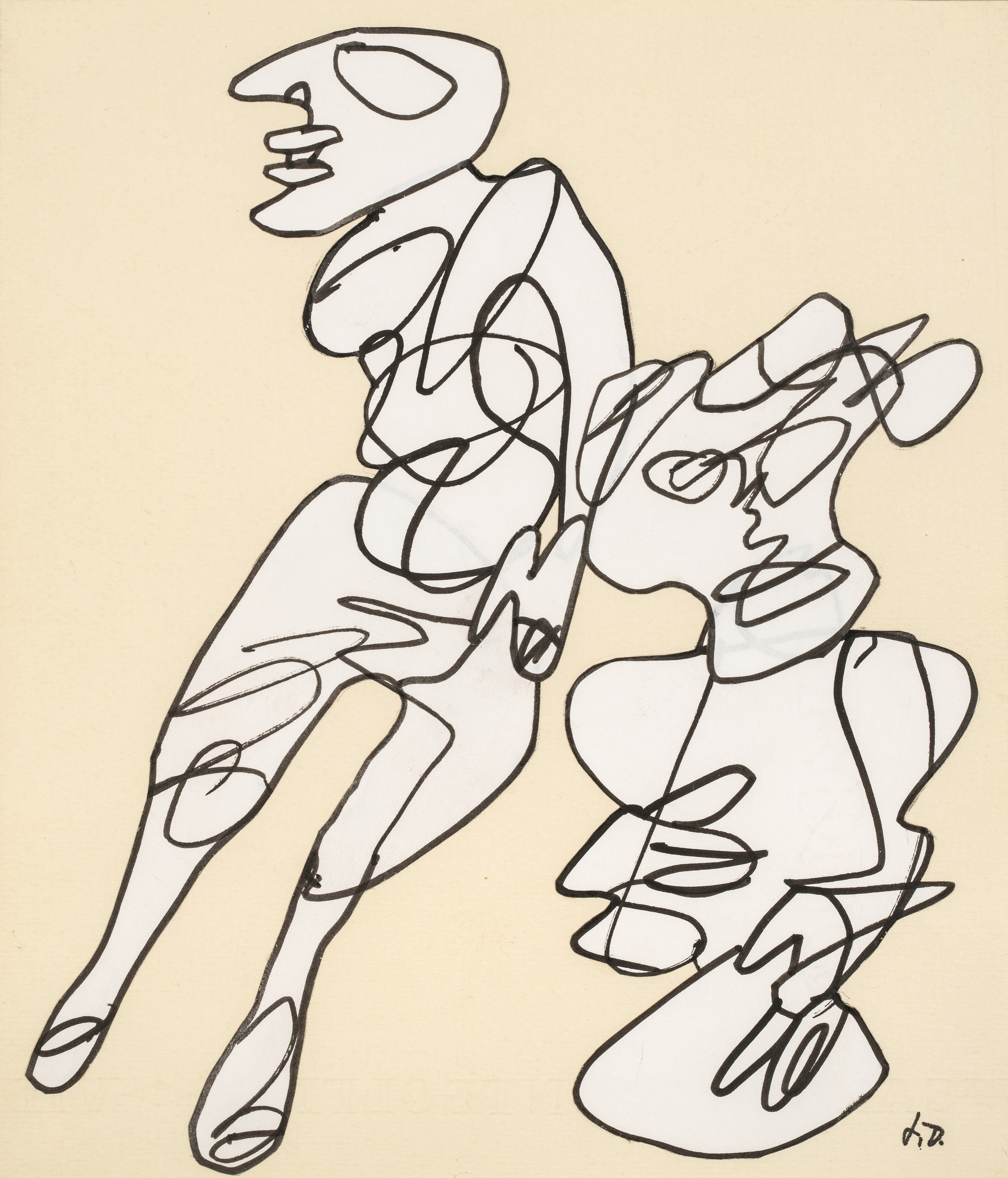 Jean Dubuffet, Femme nue et femme vêtue Jean Dubuffet, Femme nue et femme vêtue