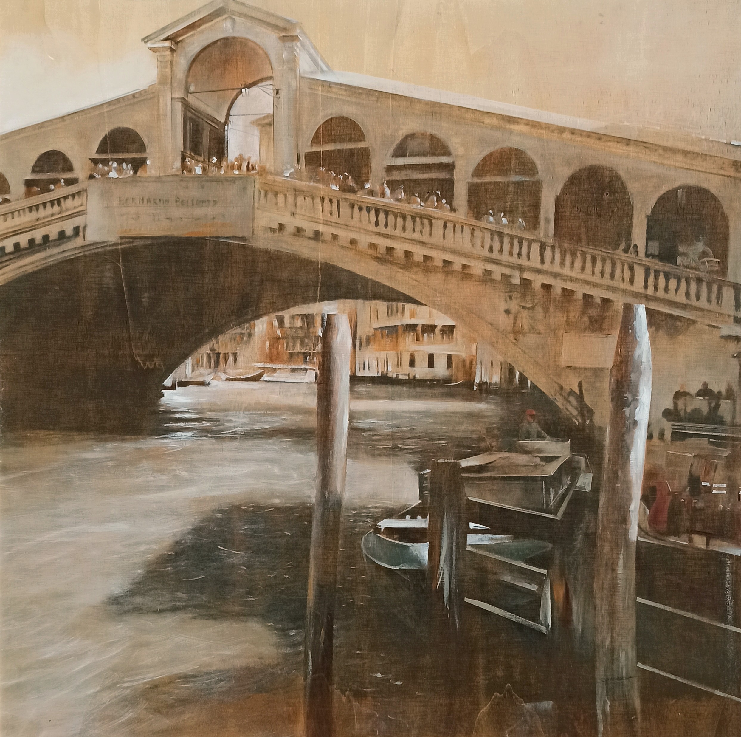 Antonio Sgarbossa, Ponte di Rialto - Venice painting Antonio Sgarbossa, Ponte di Rialto - Venice painting