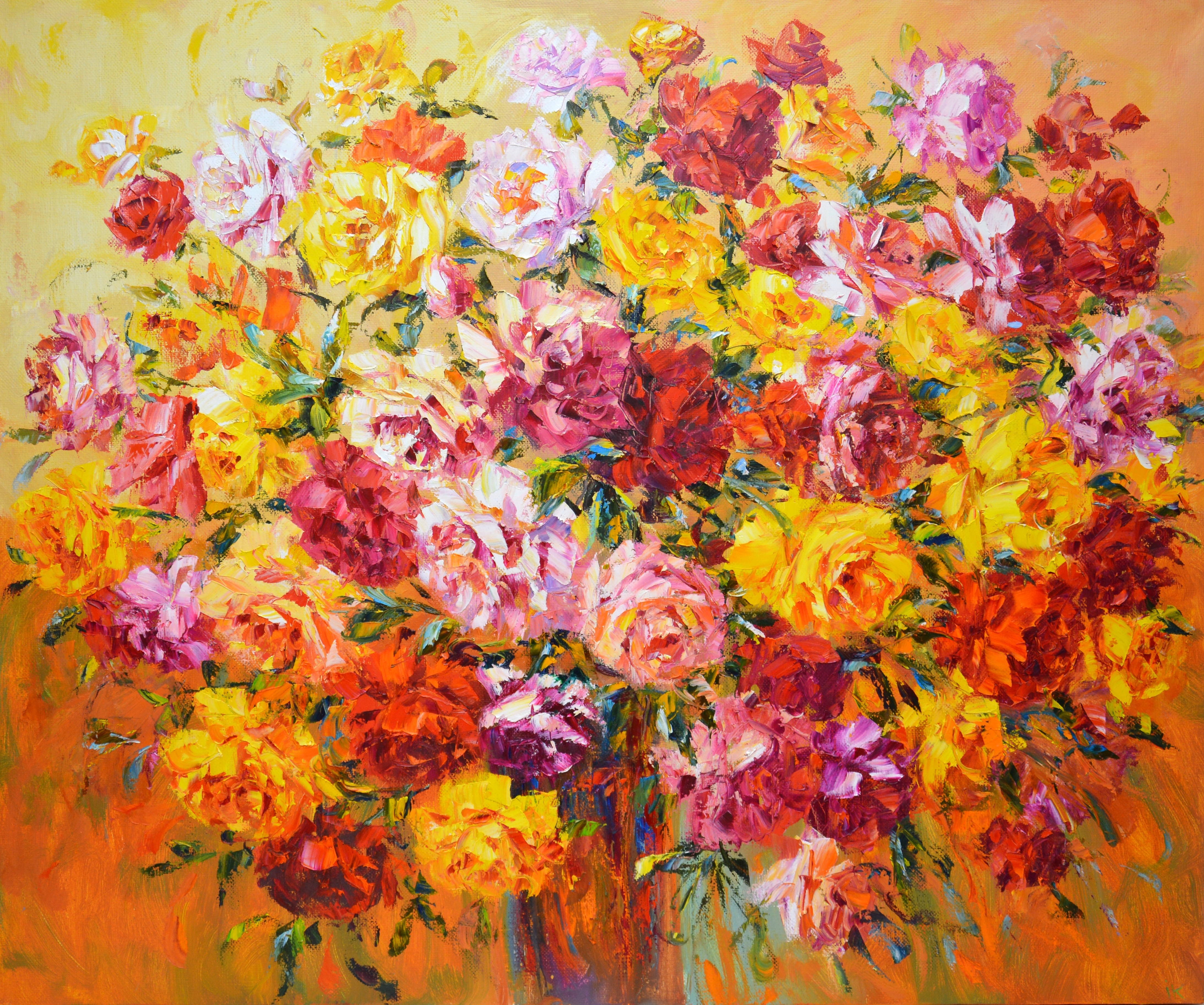 Iryna Kastsova, A large bouquet of roses. Iryna Kastsova, A large bouquet of roses.
