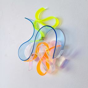 Escultura, Kringel Hellblau Dichroic / Neongrünorange, Selçuk Dizlek