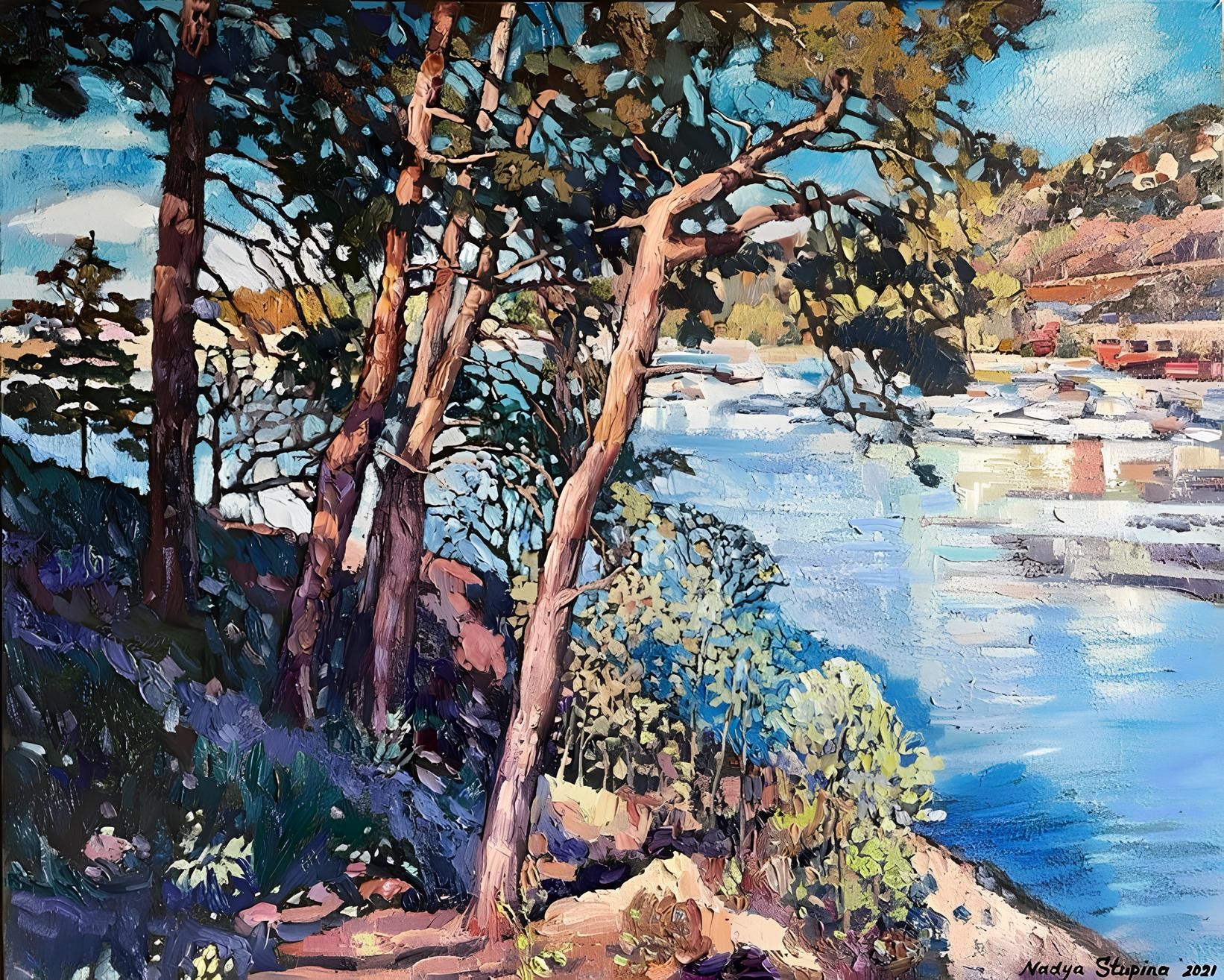 Nadezda Stupina, Pine trees on Ulvøya. Nadezda Stupina, Pine trees on Ulvøya.