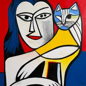 Painting, Laura And Her Cat, Mario Henrique