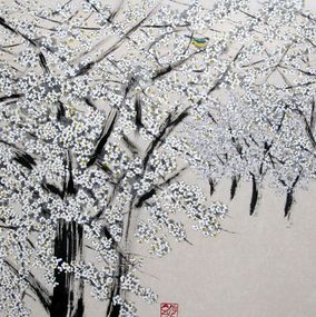 Peinture, Cerisiers blancs, Jeong Min Lee