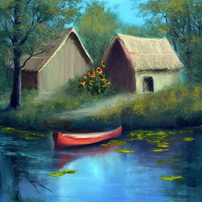 Painting, Barn Idyllic, Elena Lukina