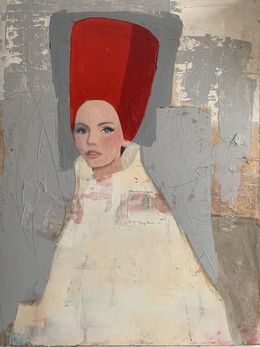 Painting, Woman with Red Headdress, Nicolle Menegaldo