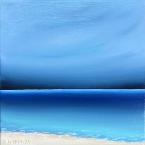 Painting, French Riviera Series 2024 - seascape horizon blue, Nataliia Krykun