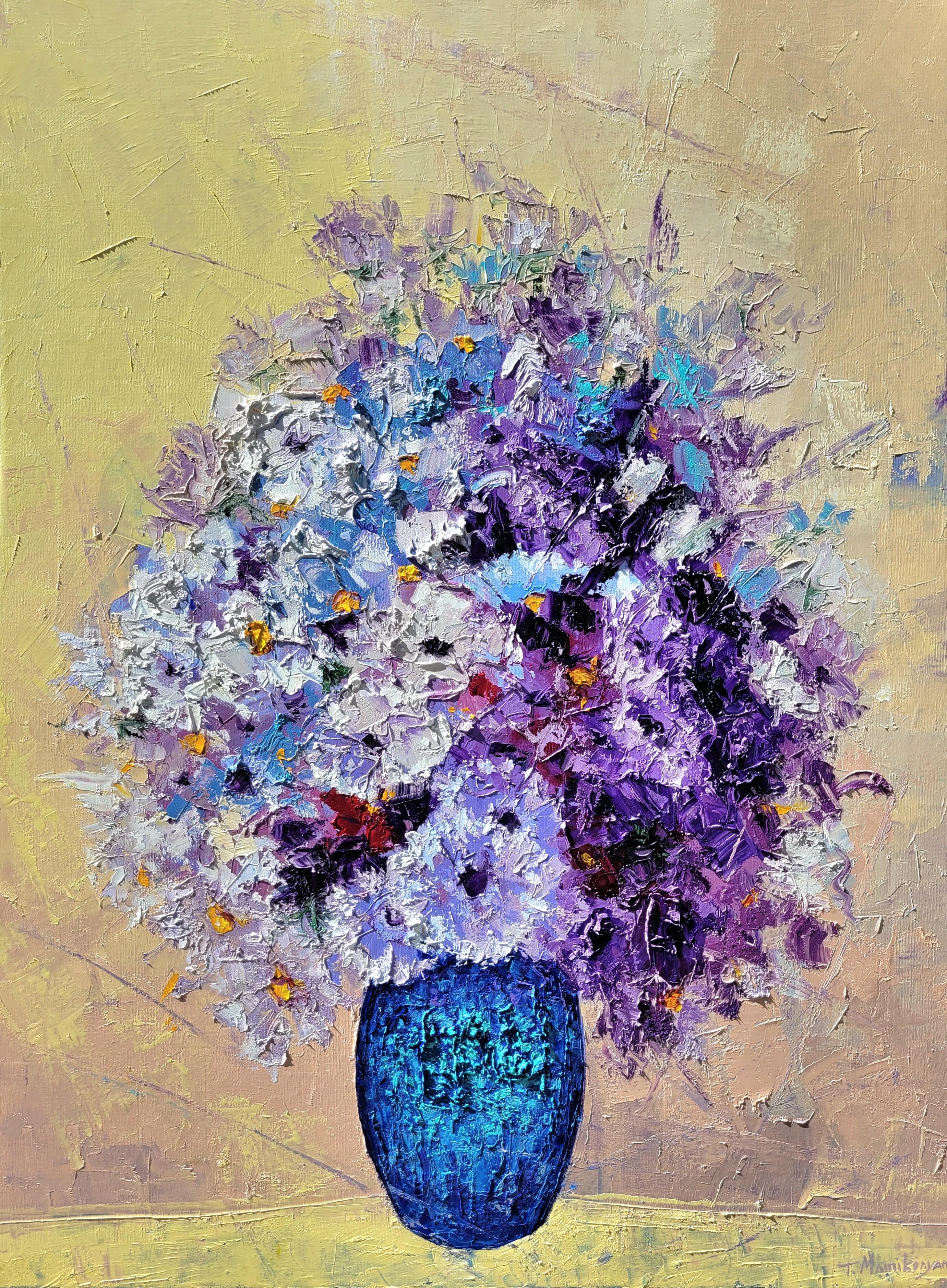 Tigran Mamikonyan, Bouquet in a blue vase Tigran Mamikonyan, Bouquet in a blue vase