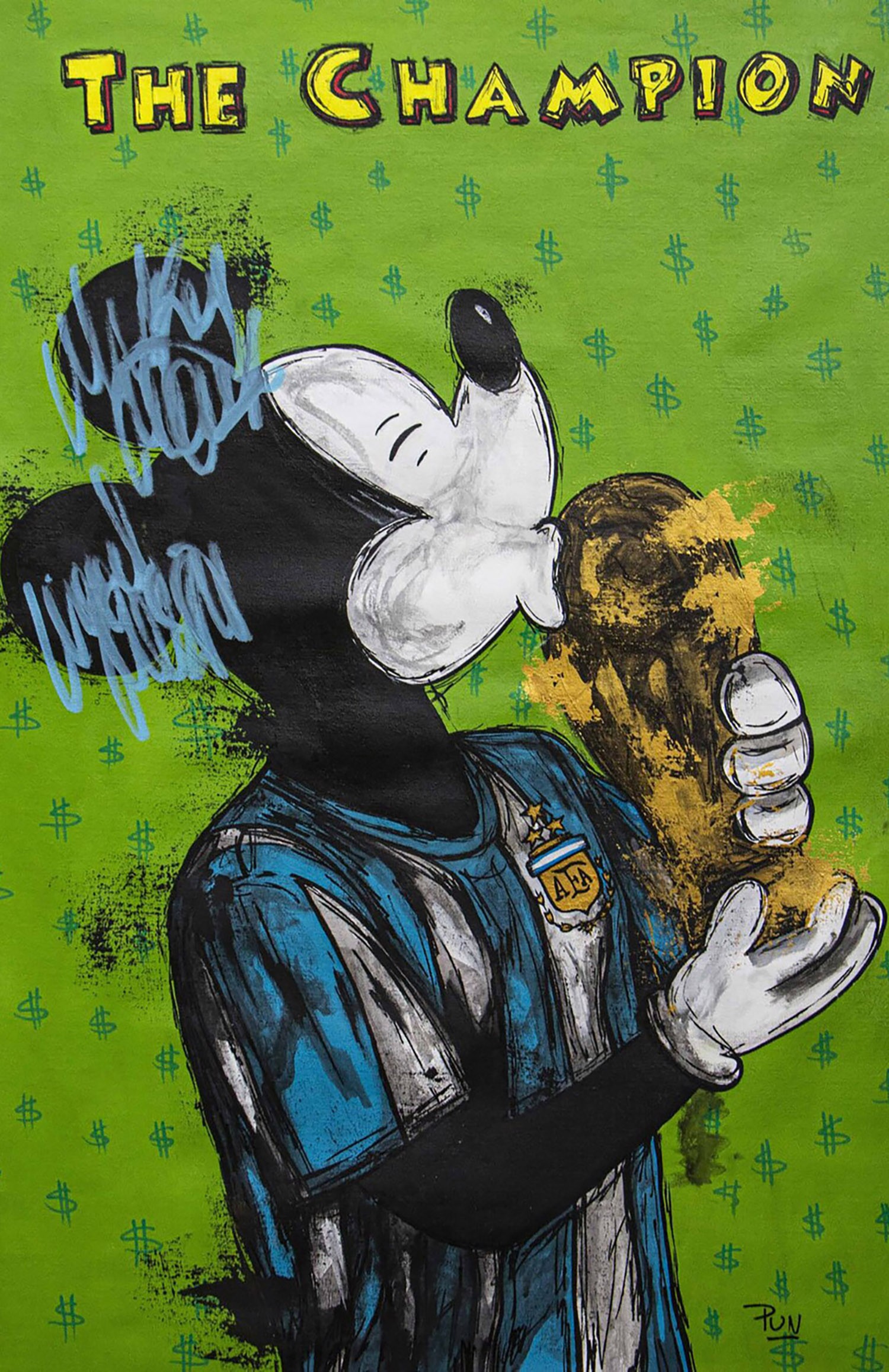 Carlos Pun Art, Mickey Messi the Champion Carlos Pun Art, Mickey Messi the Champion