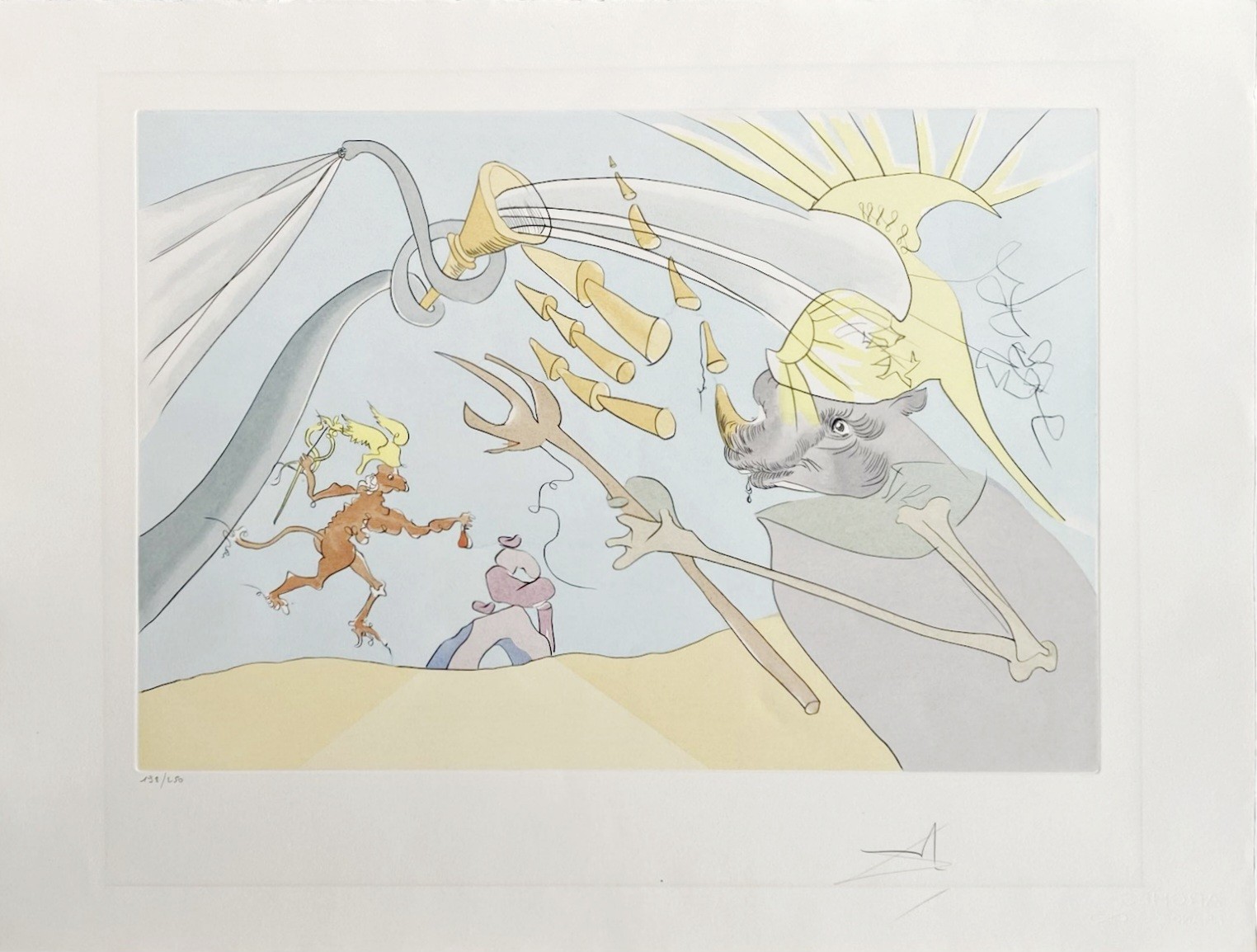 Salvador Dali, L'Eléphant et le Singe de Jupiter Salvador Dali, L'Eléphant et le Singe de Jupiter