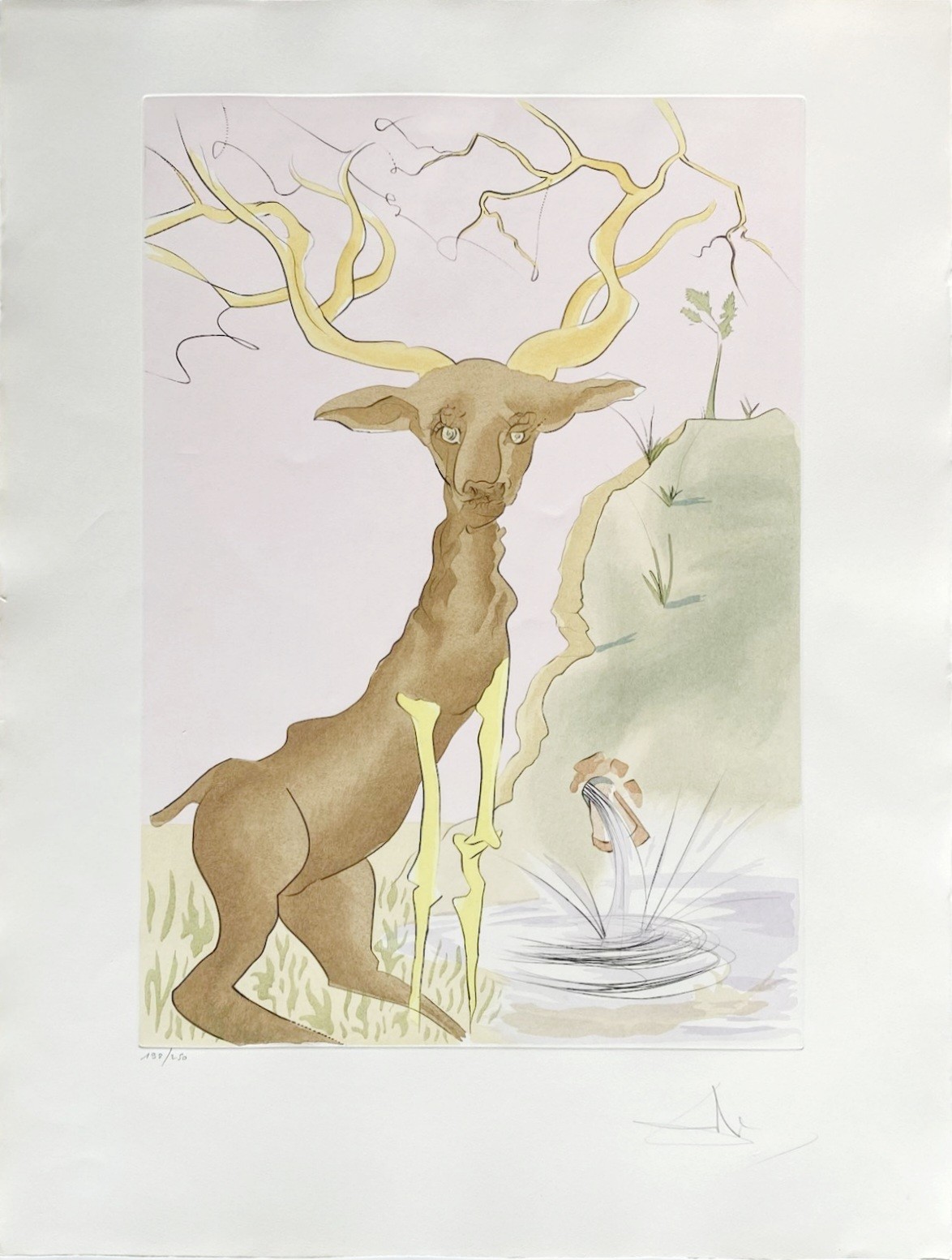 Salvador Dali, Le Cerf se voyant dans l'eau Salvador Dali, Le Cerf se voyant dans l'eau