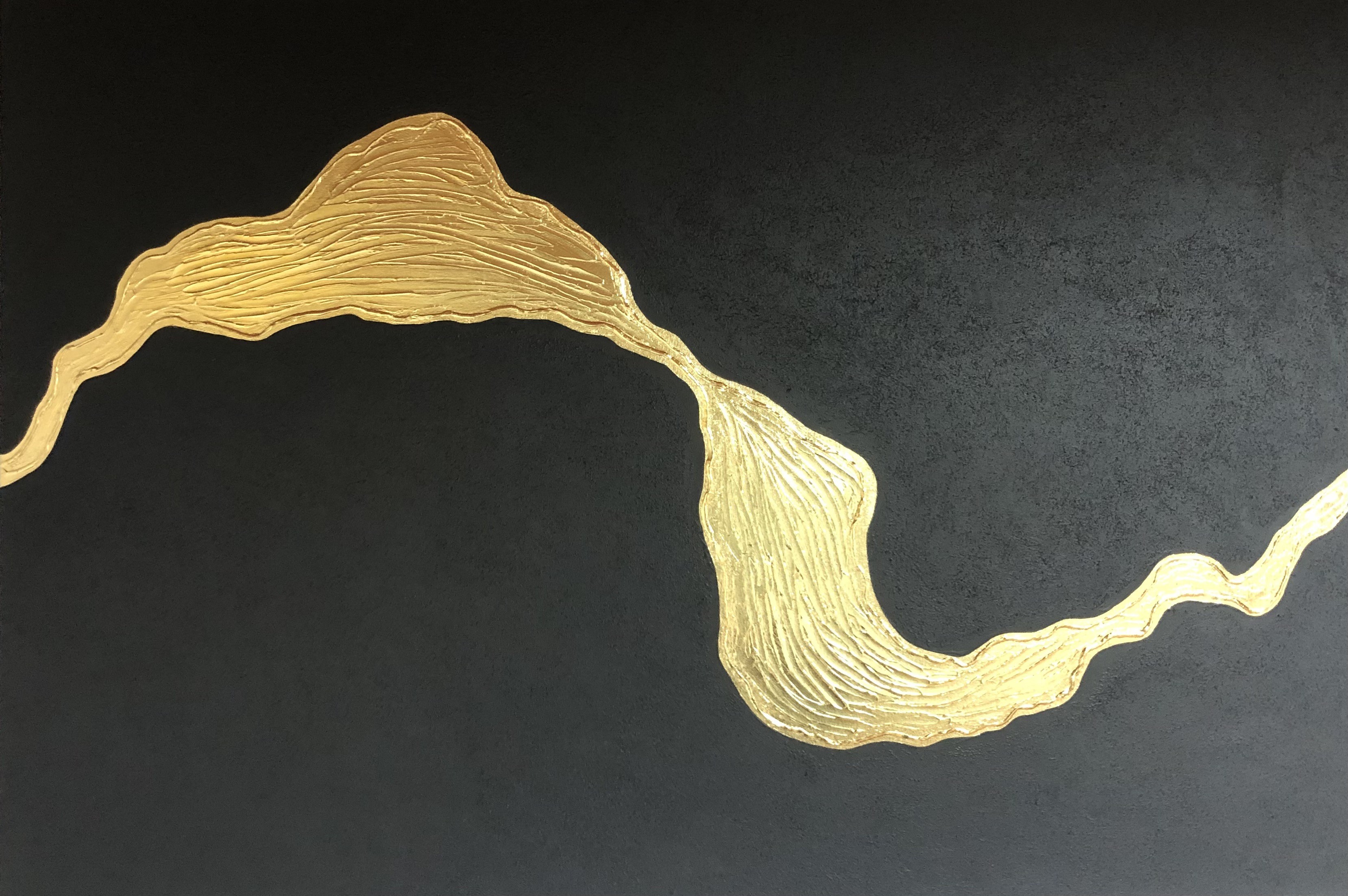 Nataliia Krykun, From the series Force of Nature freak waves - gold leaf 3D textured Nataliia Krykun, From the series Force of Nature freak waves - gold leaf 3D textured