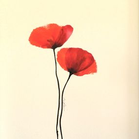 Fine Art Drawings, Fleurs Rouges 1, Sophie Duplain