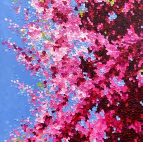 Painting, Tree of love - cherry blossoms, spring in France, Ulyana Korol