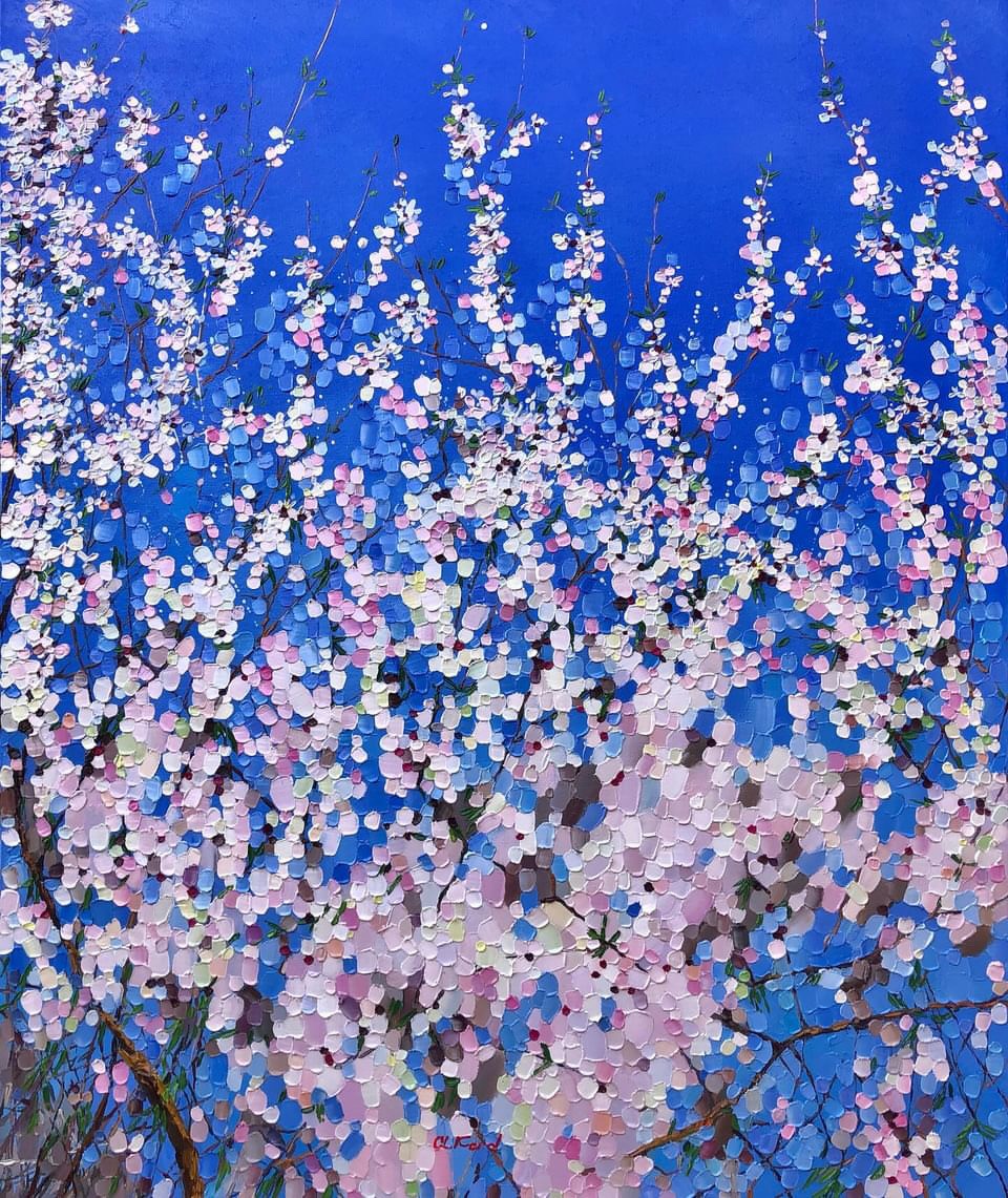 Ulyana Korol, Early spring in the mountains - cherry blossoms, spring in France, flowers garden (1) Ulyana Korol, Early spring in the mountains - cherry blossoms, spring in France, flowers garden (1)