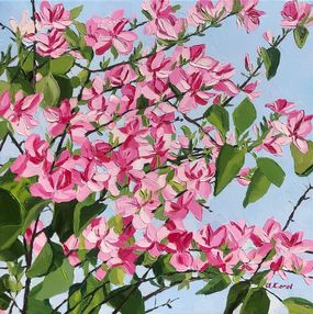 Gemälde, Pink blossom - spring, flowers garden, Ulyana Korol