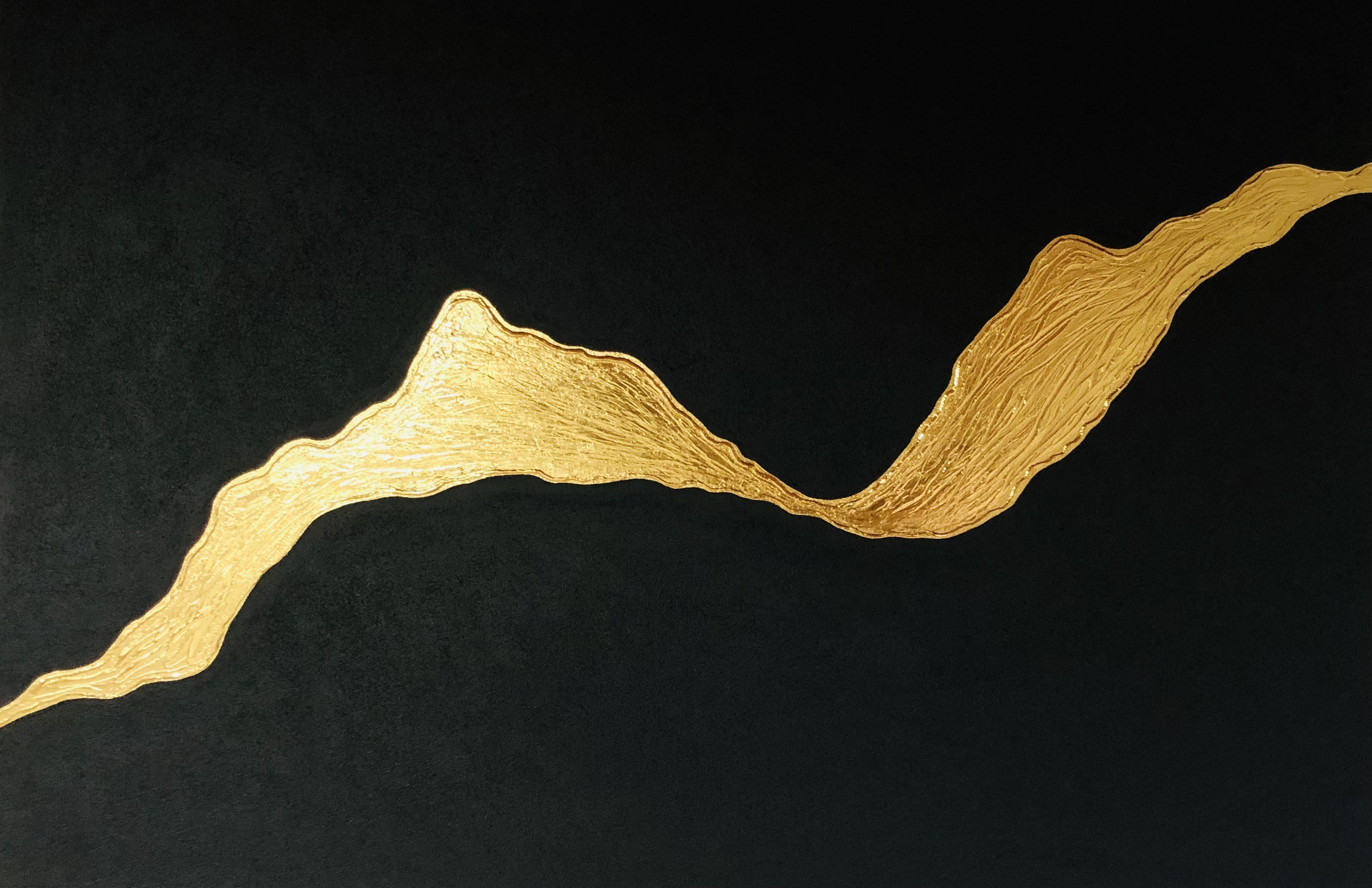 Nataliia Krykun, From the series “Force of Nature” hight waves - gold leaf 3D textured, summer Nataliia Krykun, From the series “Force of Nature” hight waves - gold leaf 3D textured, summer