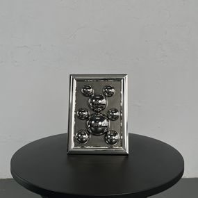 Sculpture, Frame Small Tiny Stainless Steel Bear 1, Irena Tone