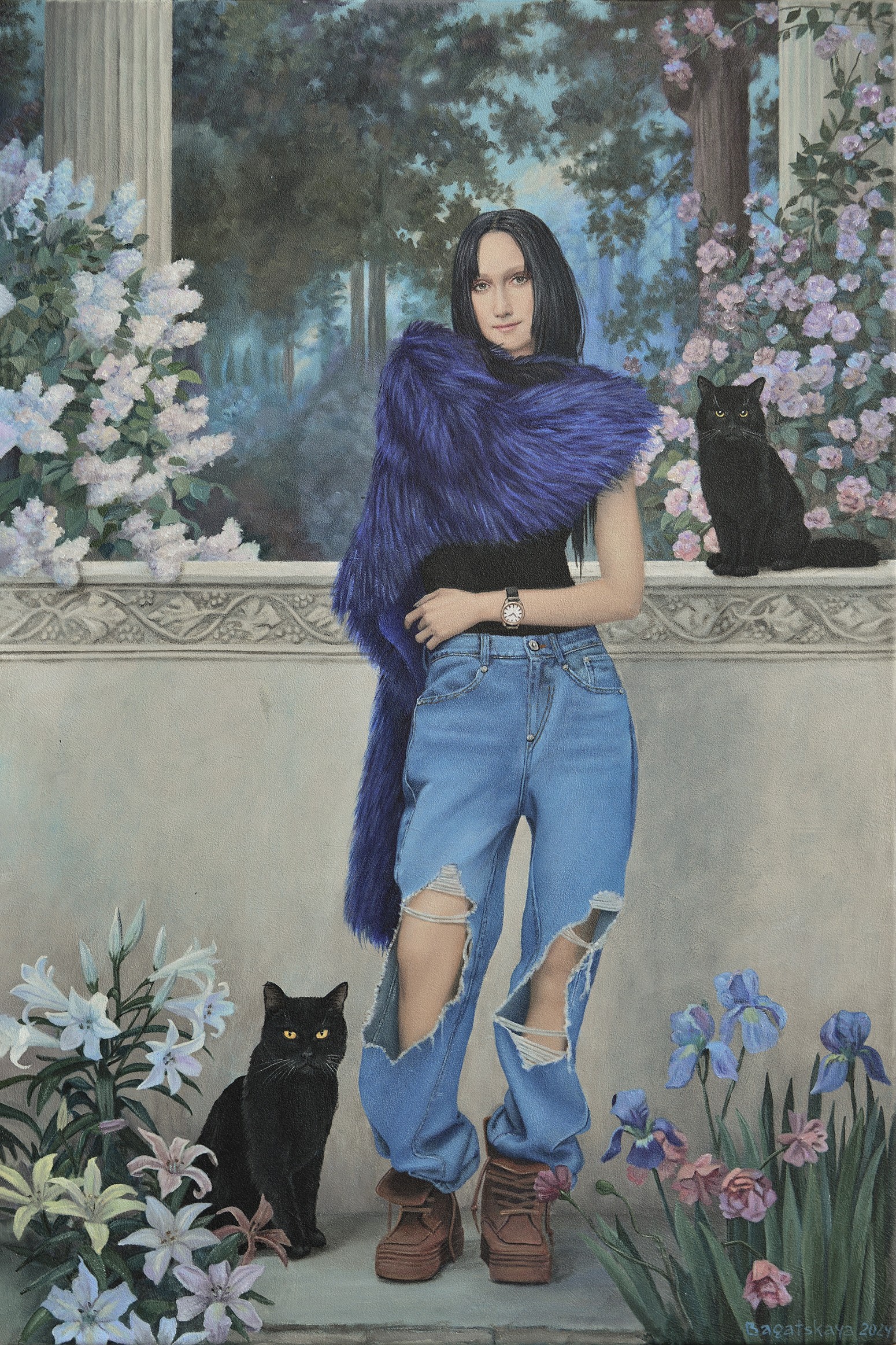 Nataliya Bagatskaya, Contemporary painting with Mona Lisa - Spring Nataliya Bagatskaya, Contemporary painting with Mona Lisa - Spring