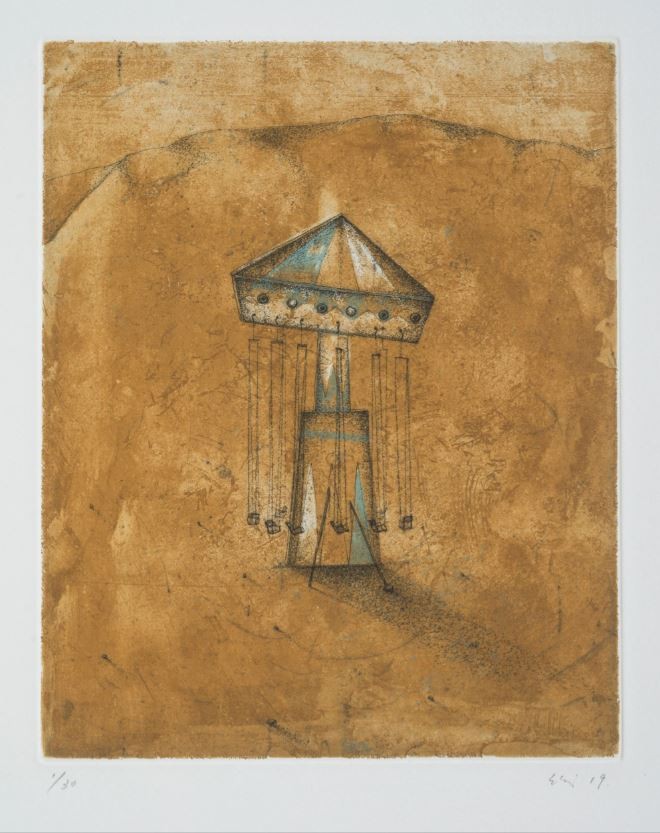 Mitsuo Shiraishi, Manège fond ocre Mitsuo Shiraishi, Manège fond ocre