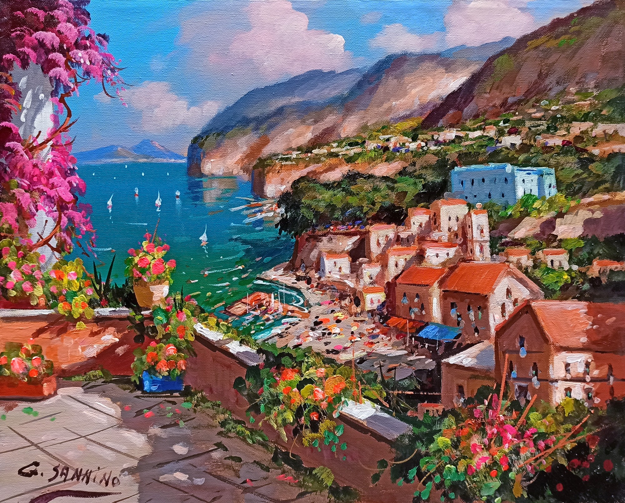 Gio Sannino, View of the gulf - Sorrento painting Italy Gio Sannino, View of the gulf - Sorrento painting Italy