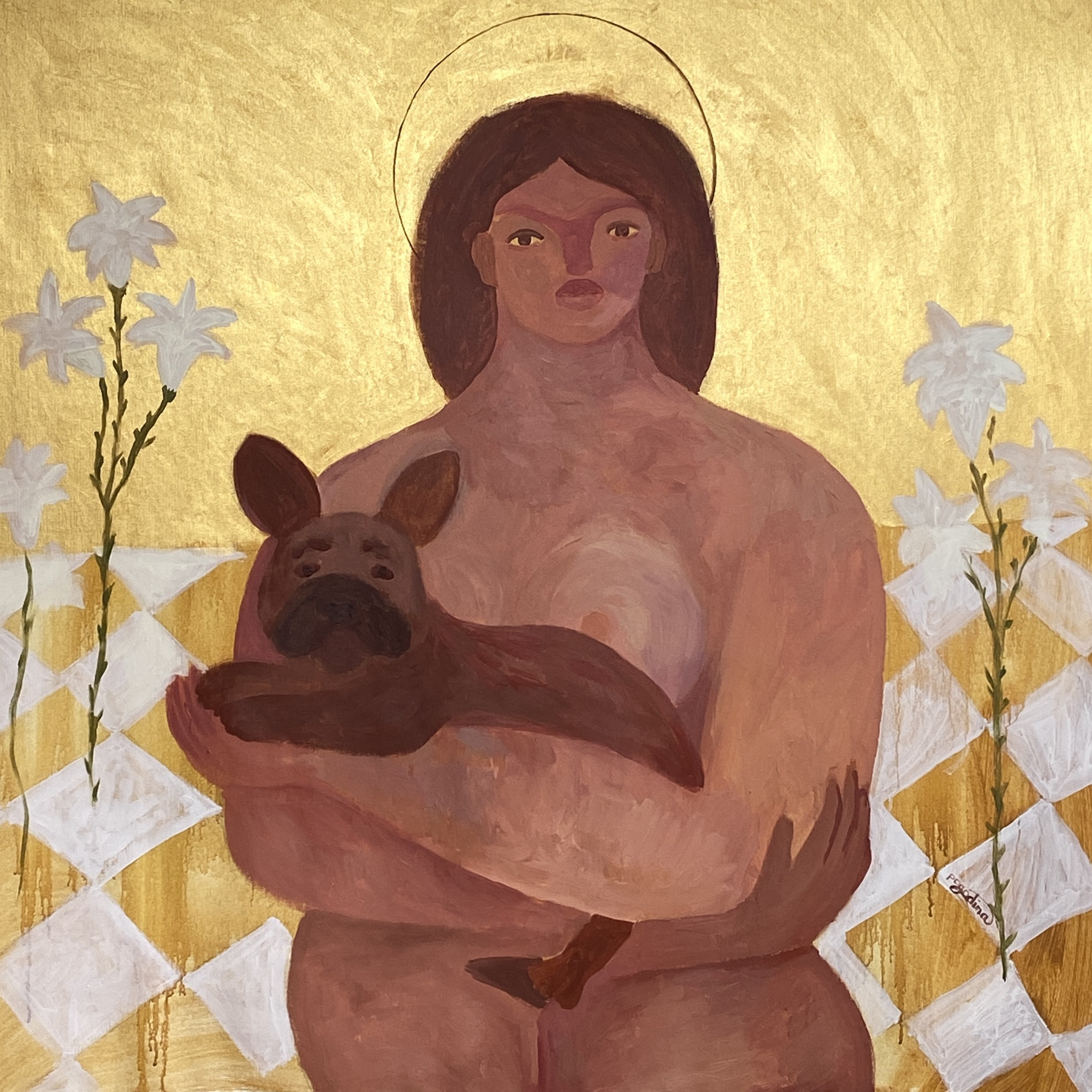 Dasha Pogodina, Madonna with Frenchie Dasha Pogodina, Madonna with Frenchie