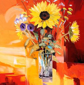 Painting, Bouquet aux tournesols, Pierrick Tual