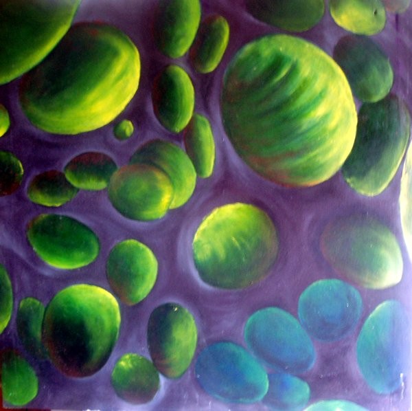 Jeff Engberg, Purple atmosphere with green balls Jeff Engberg, Purple atmosphere with green balls