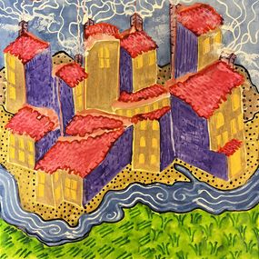 Peinture, Village 2, Jeff Engberg