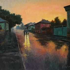 Peinture, It Is Summer Warm Rain At Sunset, Nikolay Dmitriev