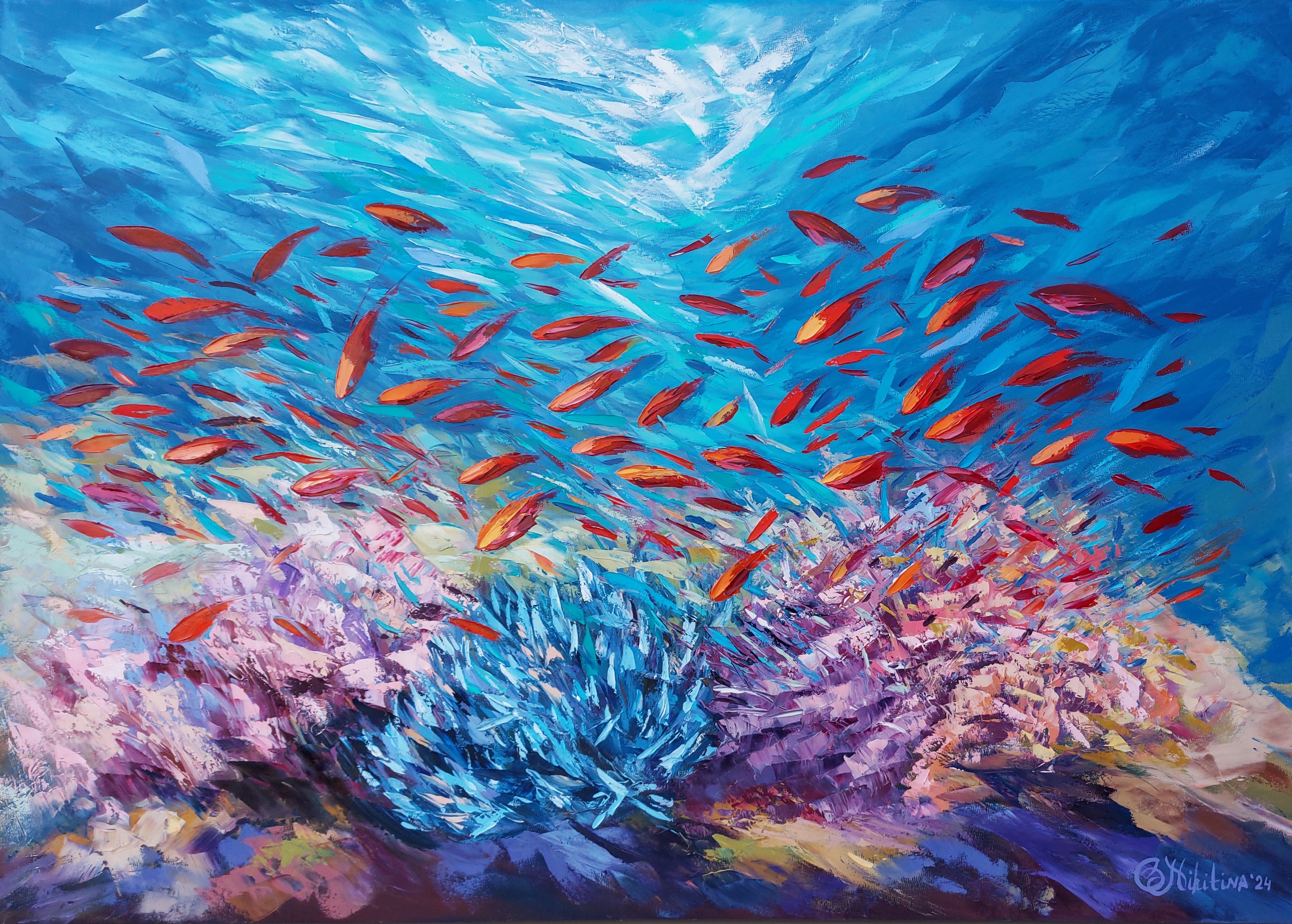 Olga Nikitina, Red Fish in Coral Reef Olga Nikitina, Red Fish in Coral Reef