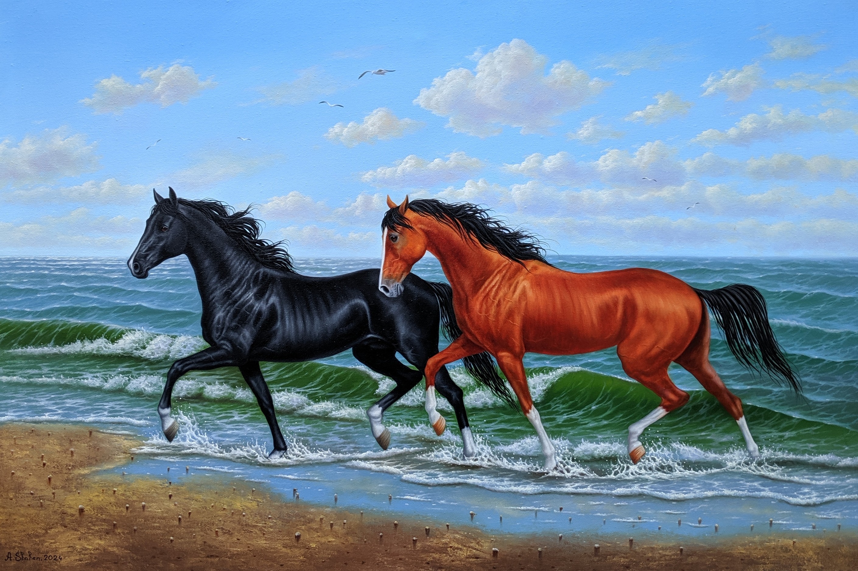 Shahen Aleksandryan, Horses Elegance by the Sea Shahen Aleksandryan, Horses Elegance by the Sea