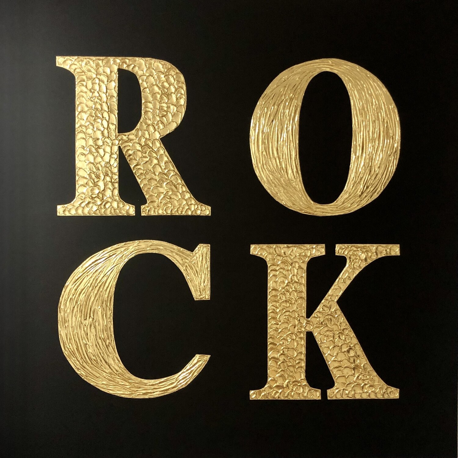 Nataliia Krykun, Rock gold leaf, 3D textured Nataliia Krykun, Rock gold leaf, 3D textured