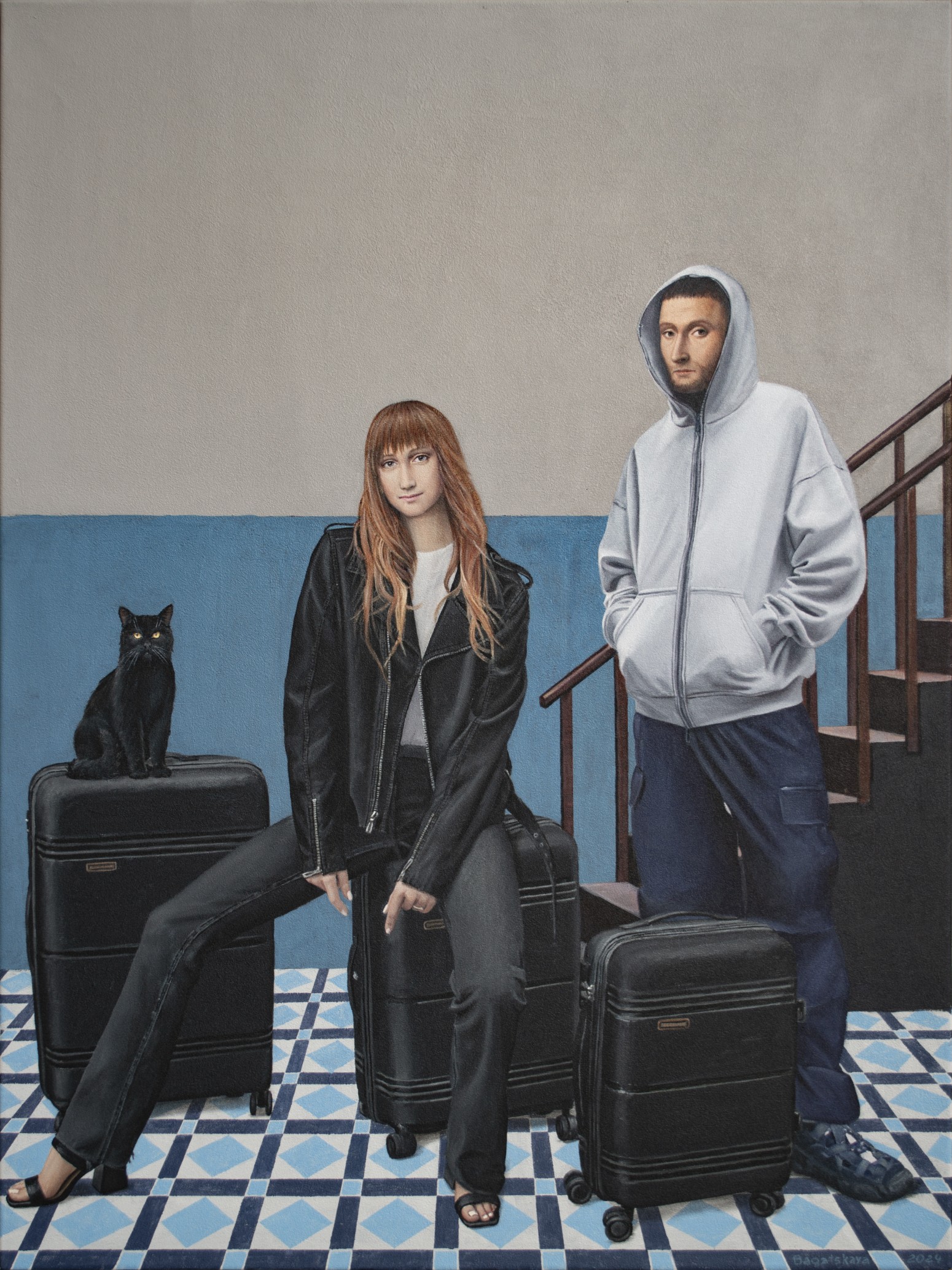 Nataliya Bagatskaya, Contemporary portrait As We Wait for the Taxi Nataliya Bagatskaya, Contemporary portrait As We Wait for the Taxi
