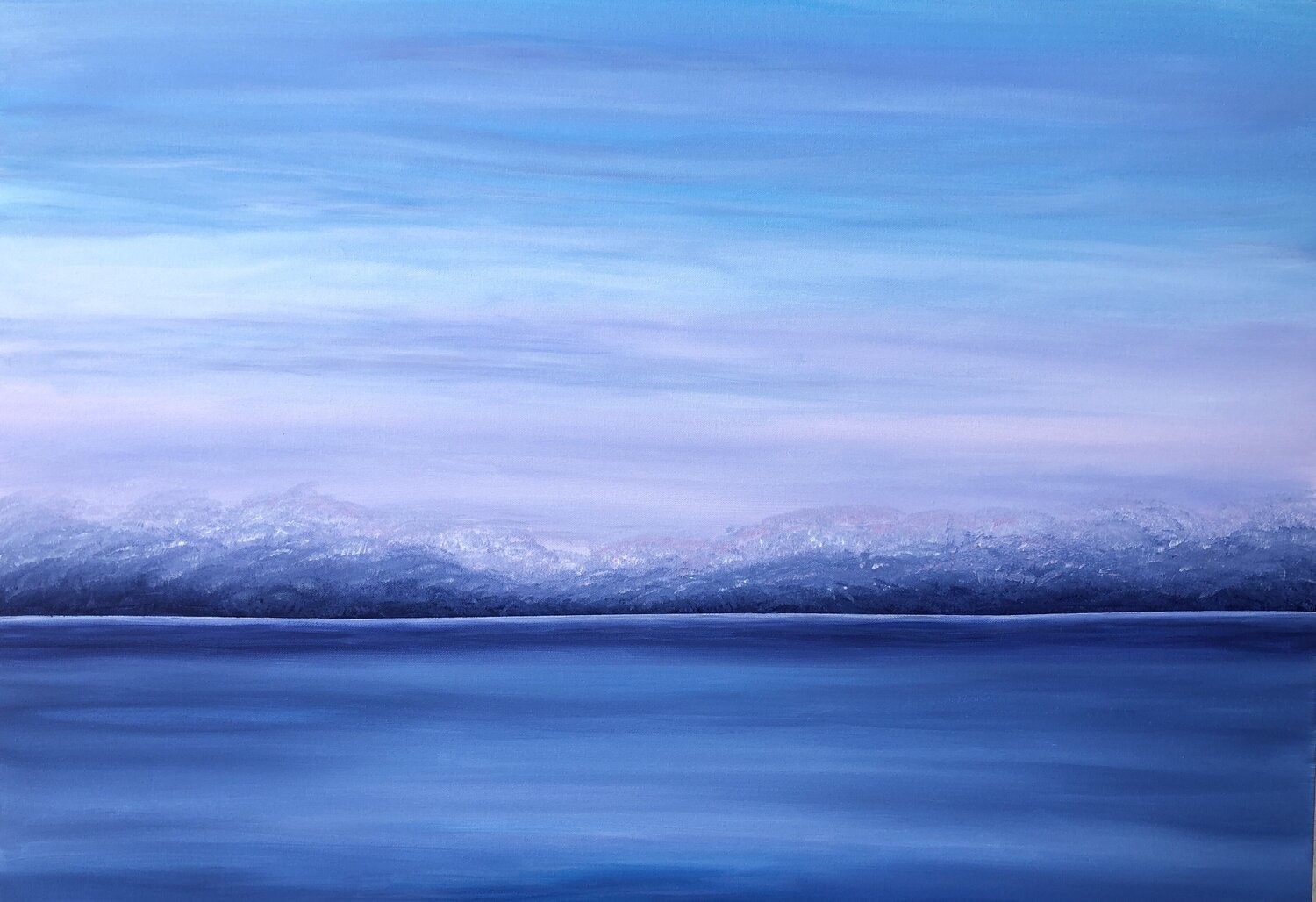 Nataliia Krykun, Coastline - Impressionist abstraction blue seascape Nataliia Krykun, Coastline - Impressionist abstraction blue seascape