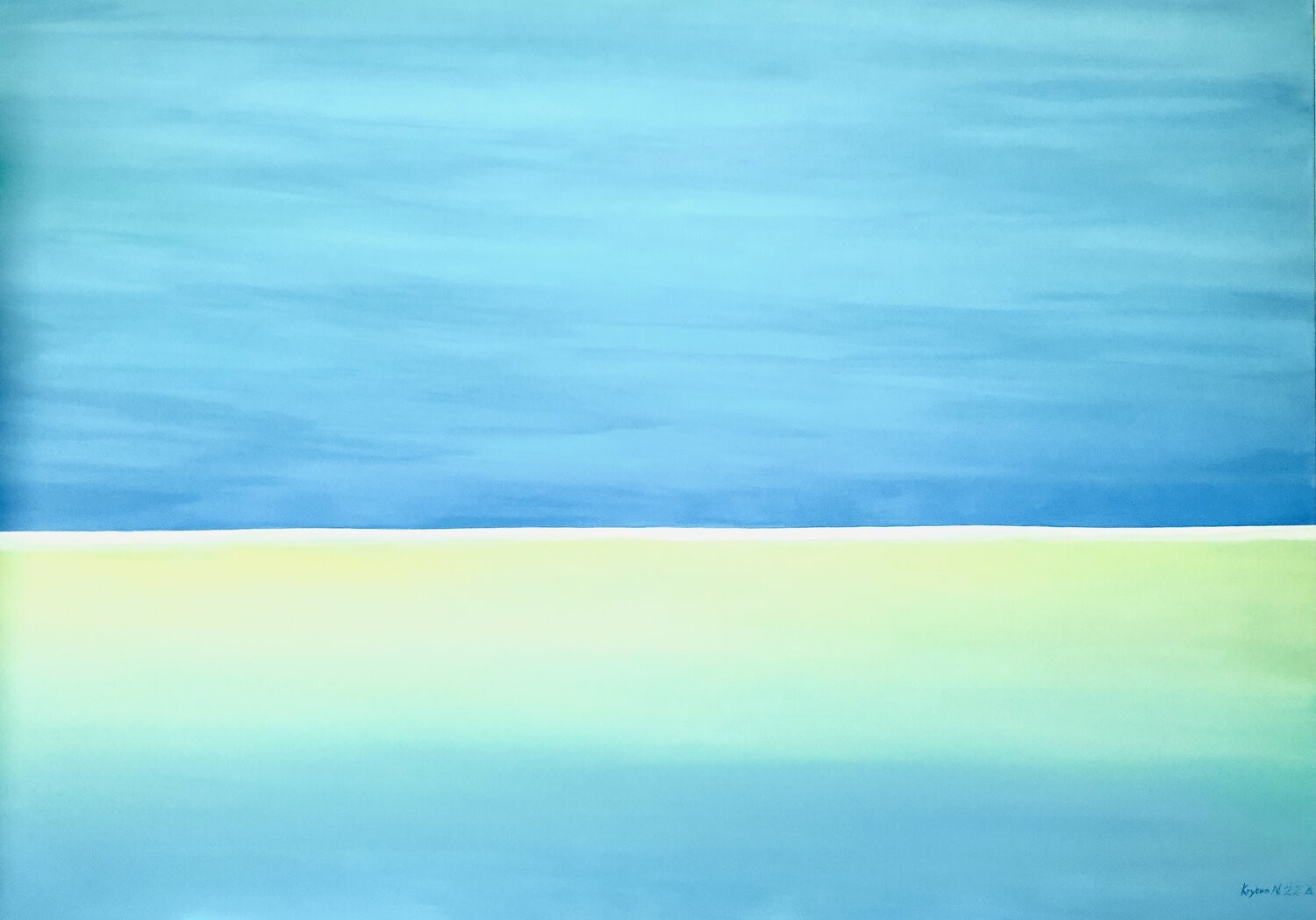 Nataliia Krykun, Blue Reflexe blau yellow large abstraction XXL, with love for Ukraine Nataliia Krykun, Blue Reflexe blau yellow large abstraction XXL, with love for Ukraine