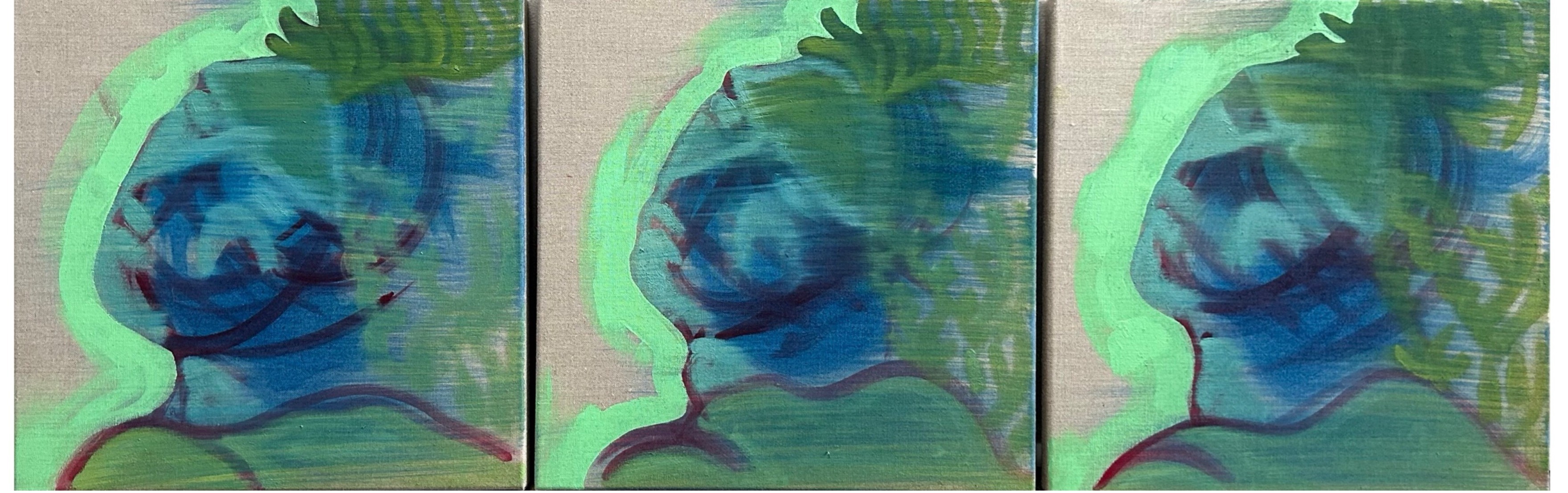 Reinar Foreman, Head of Daphne in Green (triptych) Reinar Foreman, Head of Daphne in Green (triptych)