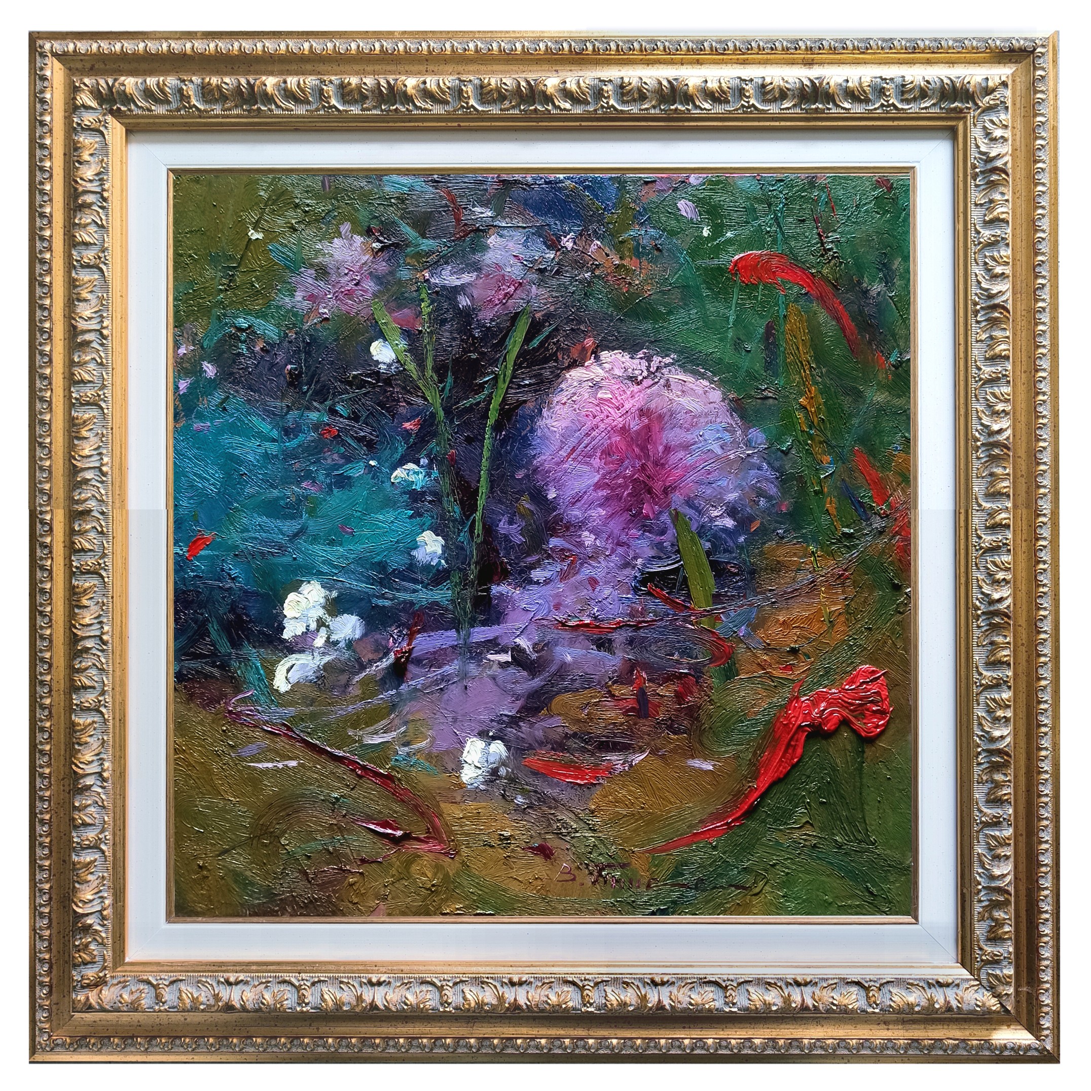 Bruno Tinucci, Floral harmony - Italian painting & frame Bruno Tinucci, Floral harmony - Italian painting & frame
